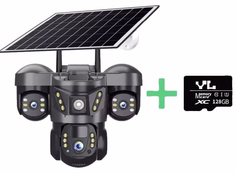 Telecamera PTZ esterna, alimentata a energia solare, con video ad alta risoluzione, telecamera 4G. Aggiungi scheda da 128G