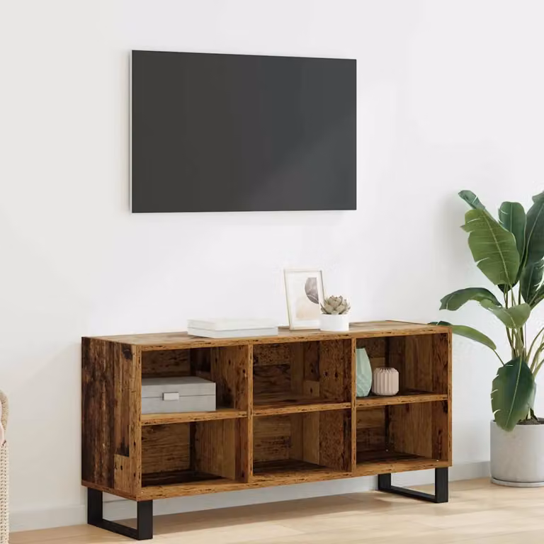Mobile TV vidaXL in legno vecchio e metallo, marrone, L 103,5 x P 30 x H 50 cm