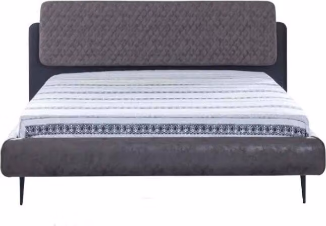 Doppelbett Bett 160 cm Bettrahmen Grau Stoff Betten Modern Schlafplatz