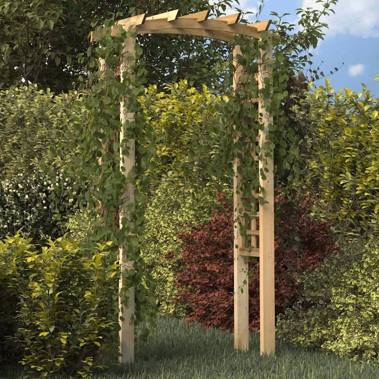 Arco a Traliccio vidaXL in Pino Massello Impregnato per Piante Rampicanti, L: 110 cm, P: 60 cm, H: 210 cm