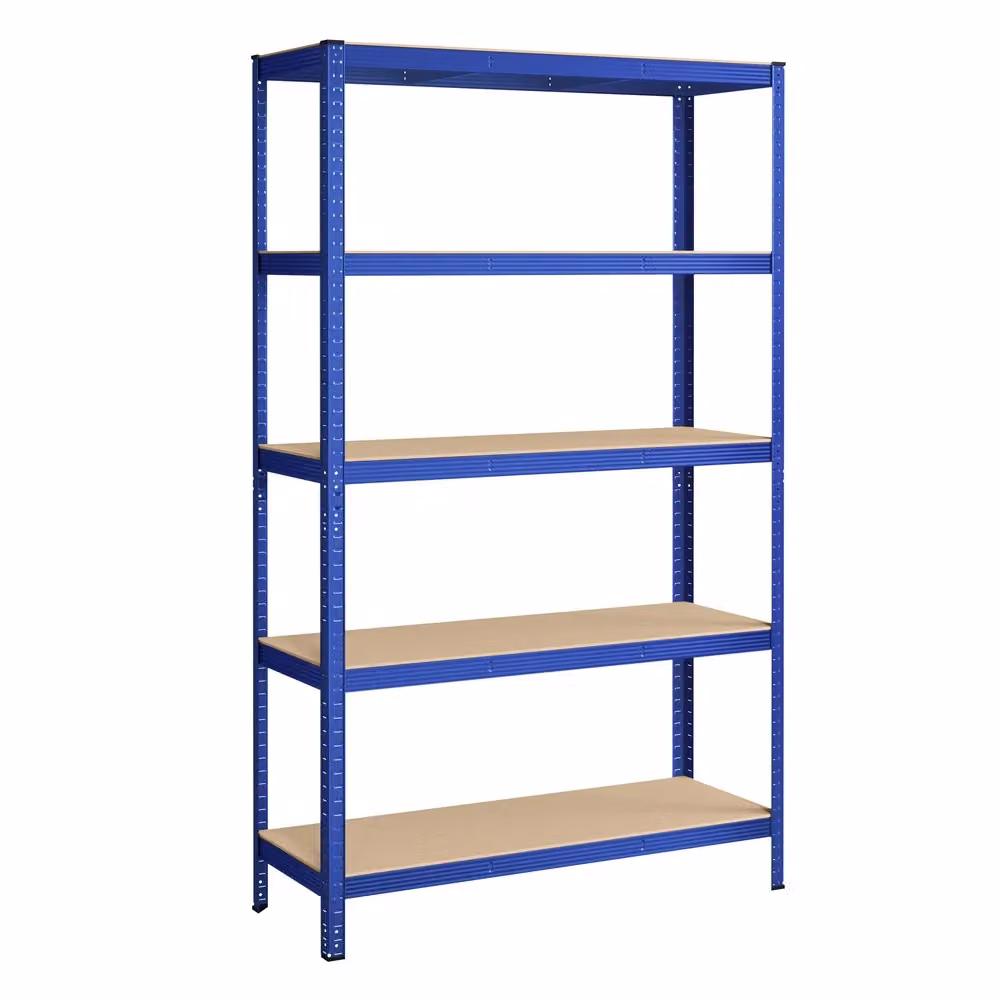 Scaffalatura in Acciaio Montaggio Senza Viti per Utensili Strumenti in Garage, Blu / 1