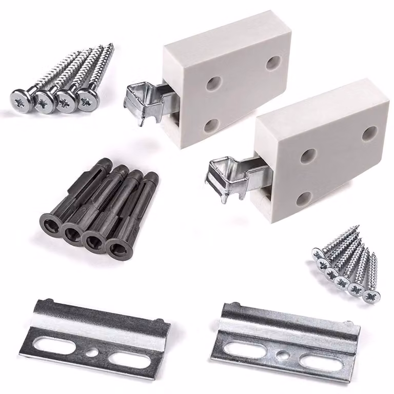 Set di ganci appendiabiti (3 pezzi) con binario di montaggio e altezza regolabile