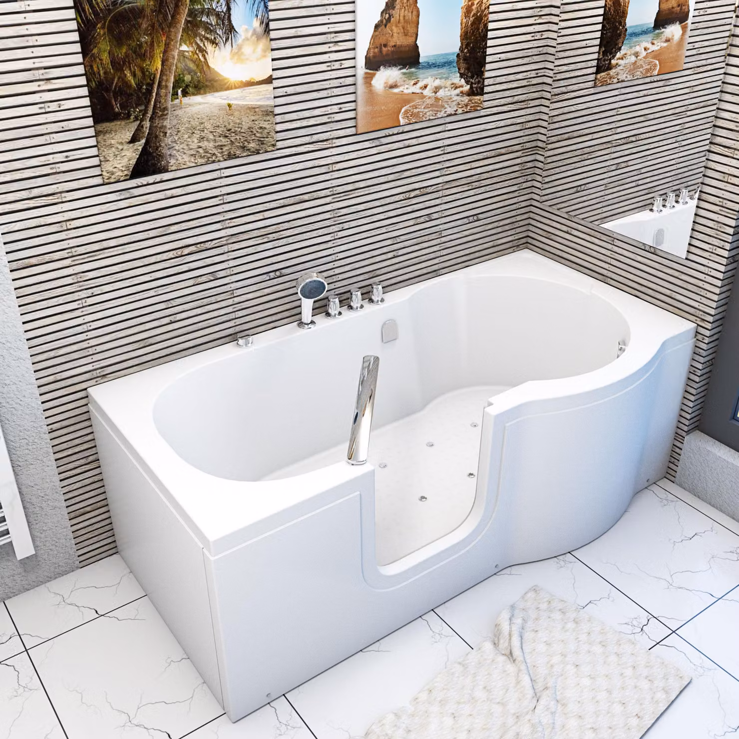 Vasca senior con porta Vasca idromassaggio S12-TH-AIR-L 170x85cm