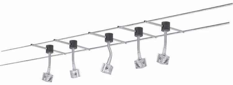 978.64 Paulmann Sistema di fili GEO Q-Flex 5x3W 12m cromo opaco 230/12V 60VA Me
