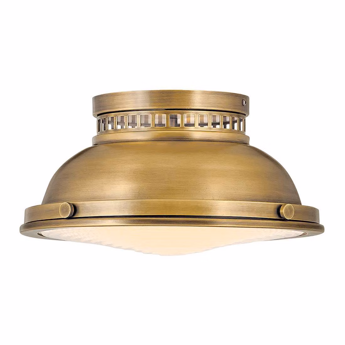 Plafoniera rotonda Amelia in ottone anticato 2xE27x40W in metallo, dimensioni: 17x32,4x32,4 cm, IP20, Hinkley