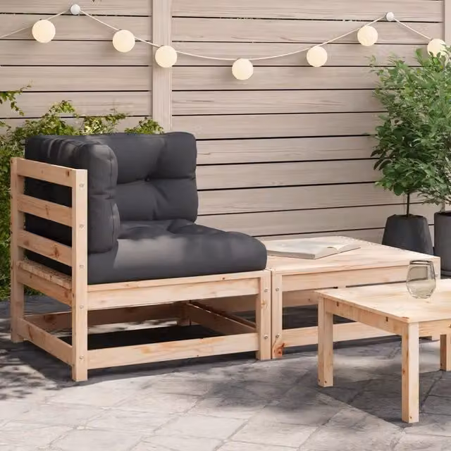 Divano Angolare da Giardino con Cuscini e Poggiapiedi 838109