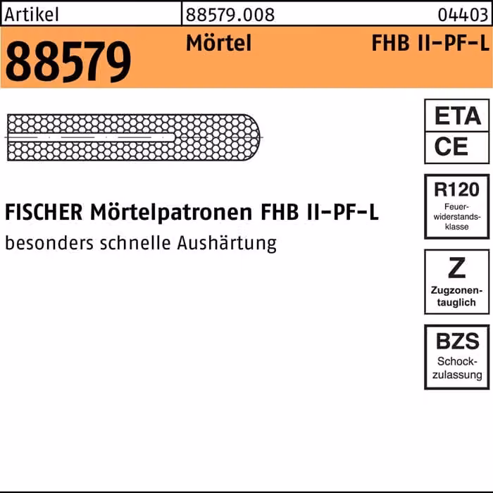 Cartuccia Fischer FHB II-PF HIGH SPEED - indurimento rapido - FHB II-PF 24 x 210 - 4 pezzi