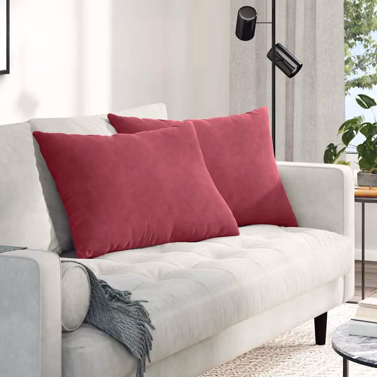 Set di 2 cuscini da divano vidaXL in tessuto a coste rosso, L 70 cm x P 50 cm