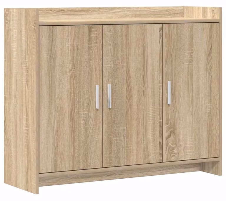 Mobiletto servitore in legno effetto noce Sonoma, dimensioni 98,5 x 33 x 80 cm, realizzato in legno composito