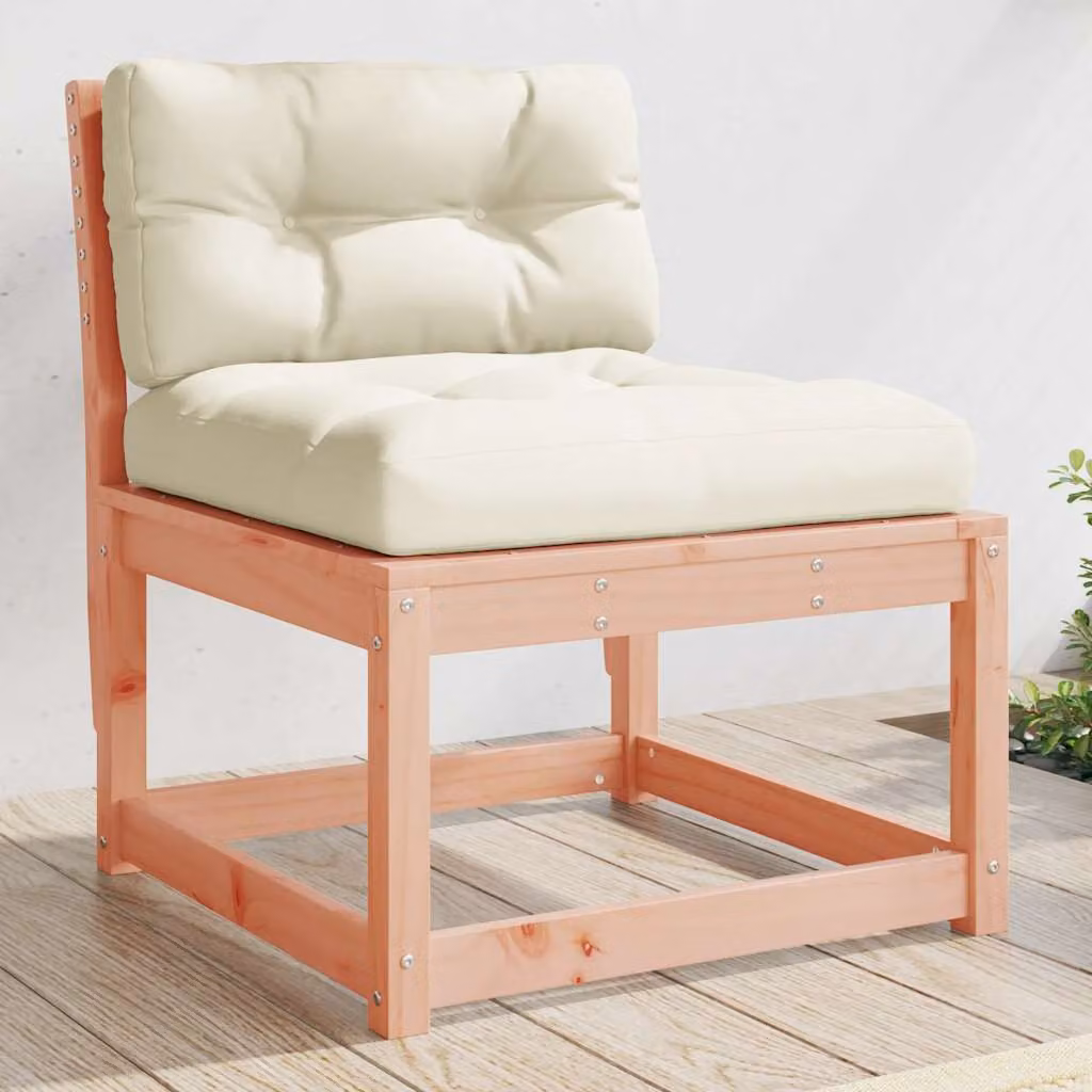 Divano da giardino con cuscini vidaXL in legno massello di Douglas con cuscini beige, bianco o marrone