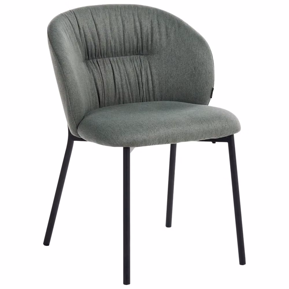 Set di 2 Sedie da Pranzo Beliani in Tessuto Verde con Gambe in Metallo Nero Design Scandinavo – 2