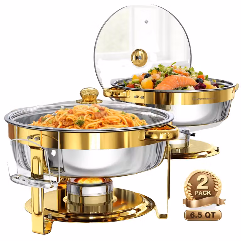 Chafing dish, acciaio inossidabile, capacità 6 quarti, confezione da 2