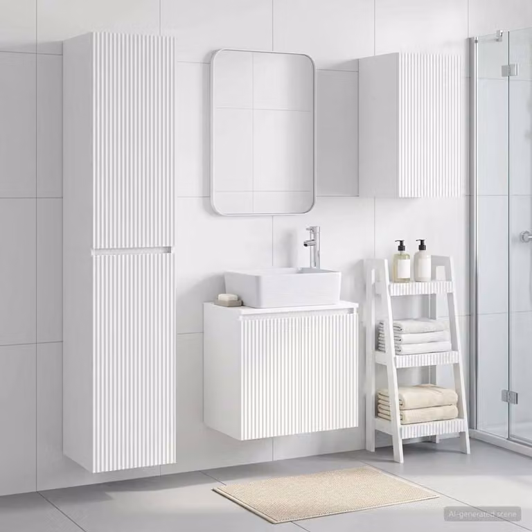 Set di mobili per il bagno vidaXL in 3 pezzi Bianco L/P/H: 33 x 34,5 x 160 cm