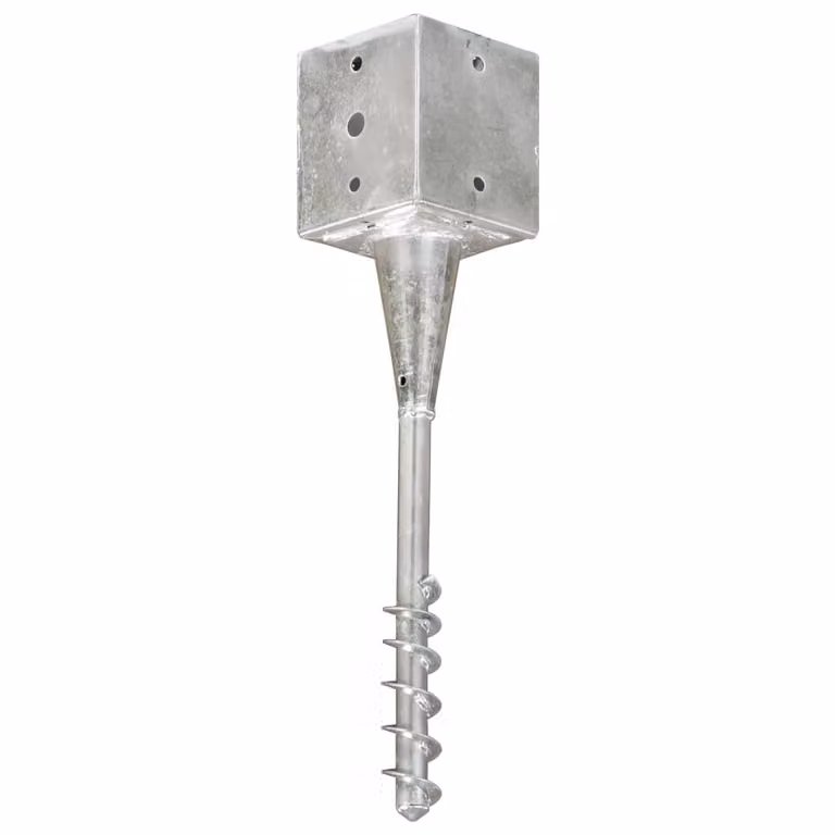 Picchetti di Terra 2 pz Argento 12x12x56 cm in Acciaio Zincato