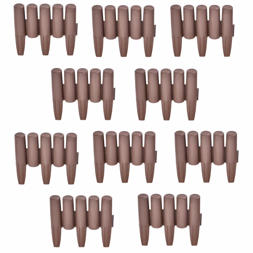 Set di 40 blocchi per bordure per aiuola Espot casa.pro marrone in plastica con lunghezza totale di 10,8 m – 2