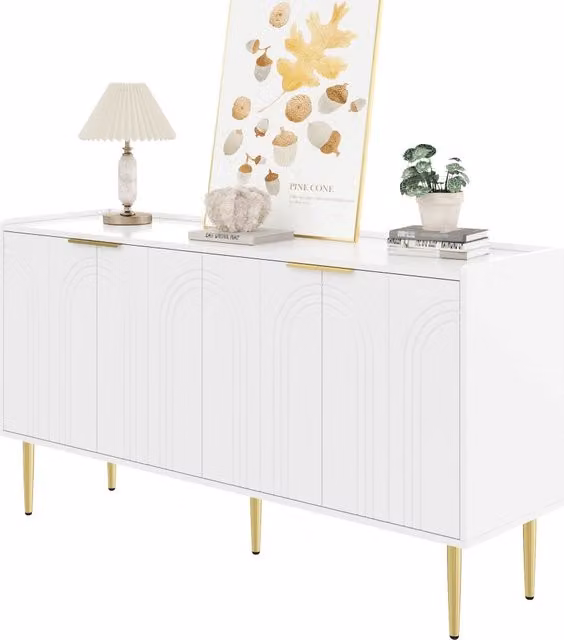 Maderna credenza moderna, 140x38x75 cm, mobile contenitore per soggiorno