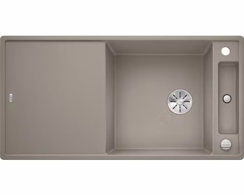 BLANCO AXIA III XL 6 S, SILGRANIT® PuraDur®, tartufo, reversibile, con scarico a distanza, incluso tagliere in vetro