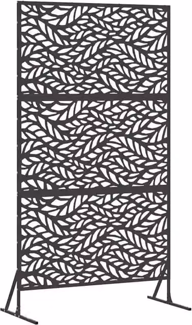 Paravento per Privacy DESIGN IN Nero in Acciaio L: 100 cm, P: 50 cm, H: 180 cm