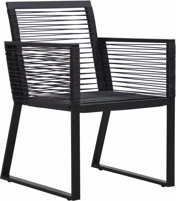 Set di 2 sedie da giardino vidaXL in rattan e metallo nero con braccioli e finitura opaca – 1