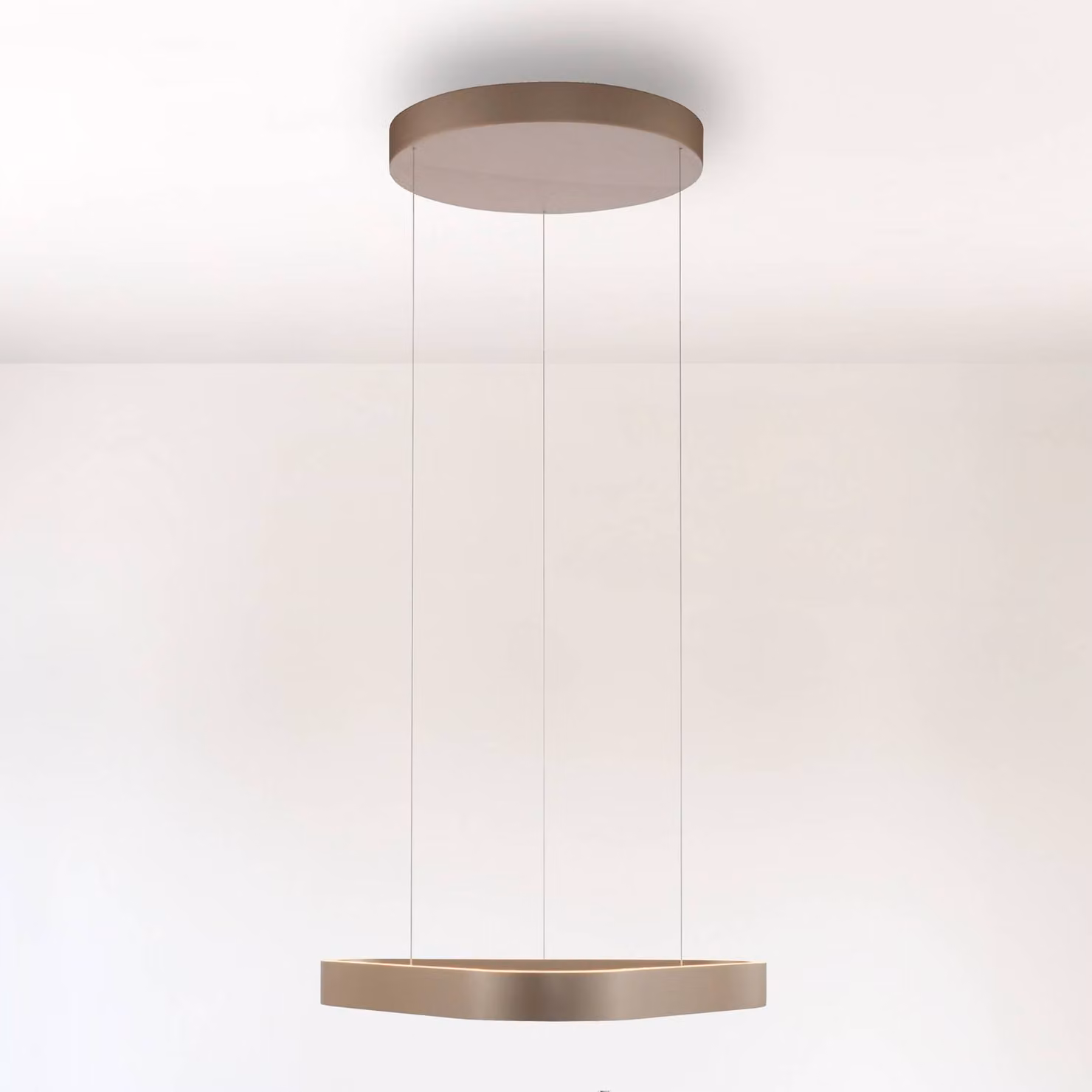 Paul Neuhaus lampada LED a sospensione Q-Stretto, bronzo, 60 cm dimmerabile, Bronzo / Ottone antico, Soggiorno / Sala da pranzo, Metallo, Moderno