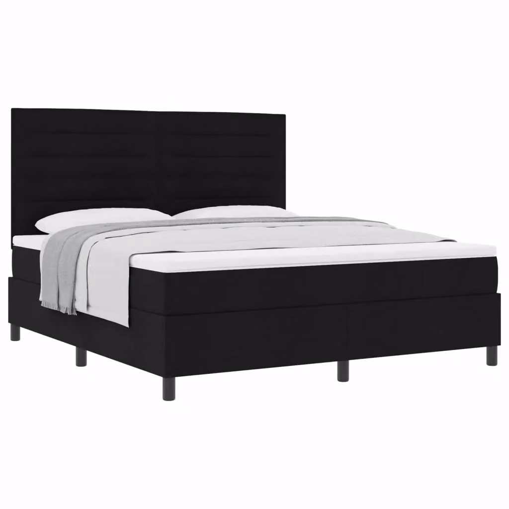Letto a molle con materasso vidaXL in tessuto nero L: 180 cm, P: 200 cm – 2