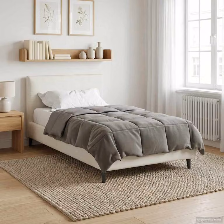vidaXL Piumone Invernale in Microfibra Traspirabile e Reversibile, Grigio, L/P: 155 x 220 cm