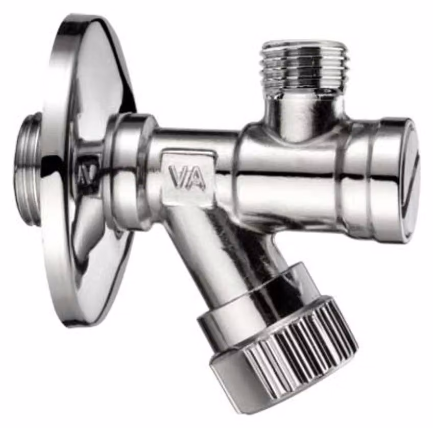 Schläfer 4372019 | Rubinetto Sottolavabo a Squadra in Ottone con Filtro 3/8" e Valvola di Chiusura 1/2"- 3/8" per Lavabo Bagno, Bidet e Cucina, Finitura Cromata
