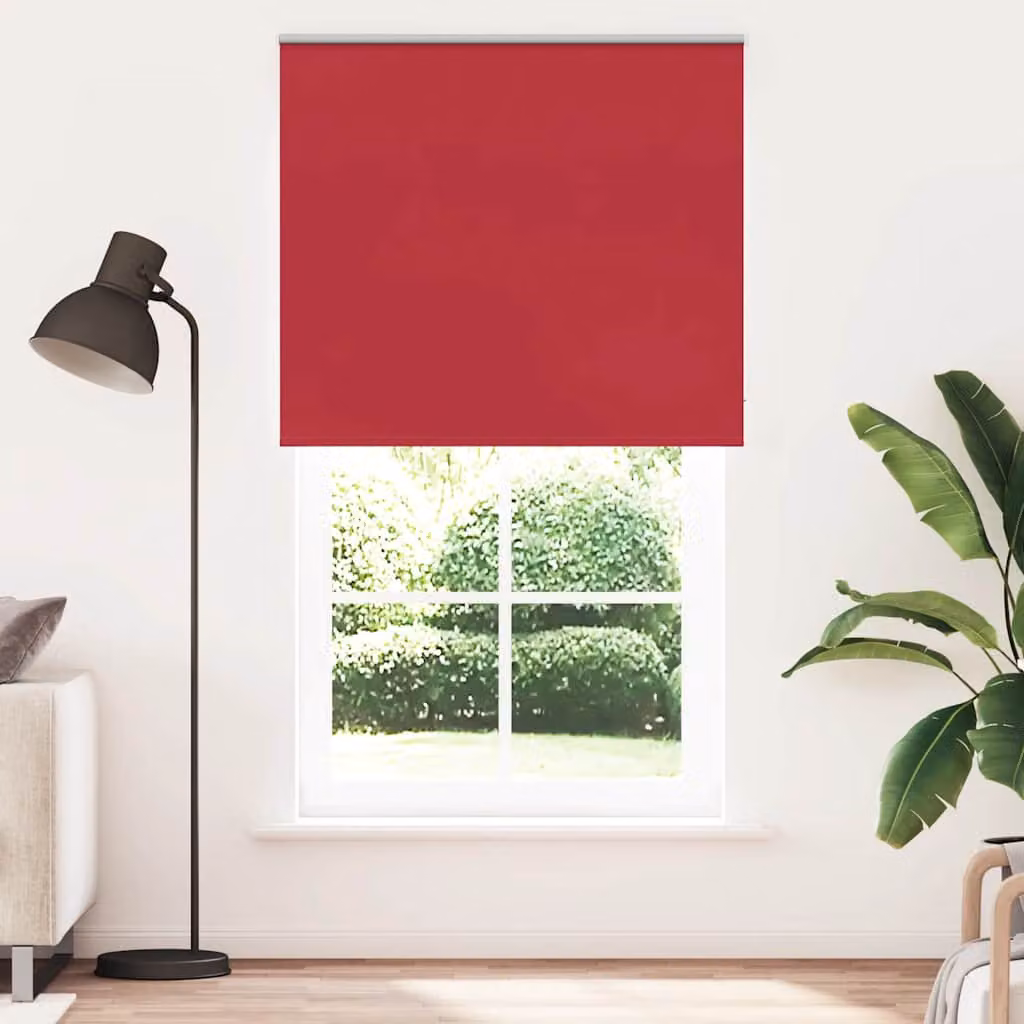 vidaXL Tenda a Rullo Oscurante in Poliestere, Colore Rosso, L: 125 cm, H: 230 cm