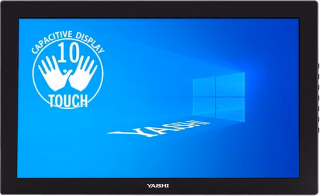 Monitor YASHI YZ2410 da 23.6 pollici Full HD IPS Touch Screen, 60Hz, HDMI, VGA, Nero