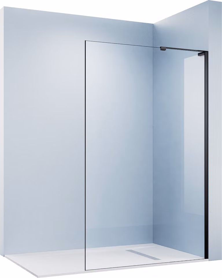 SONNI 120x200cm walk-in shower,nero,docce walk-in,divisorio doccia,vetro NANO,telaio in alluminio ESG