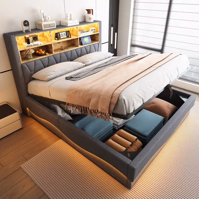 letto imbottito ferro grigio 180 x 200 cm