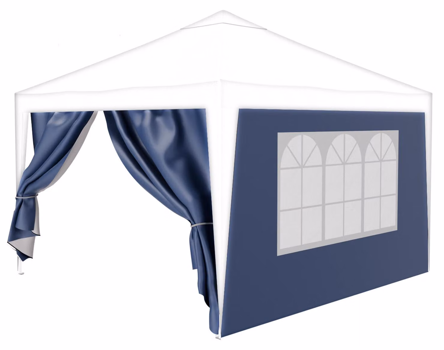 Set da 2 pannelli laterali per gazebo 24MOVE® 2x3 m con finestra e cerniera, impermeabili, blu - per gazebo da festa, tendoni per eventi, festival