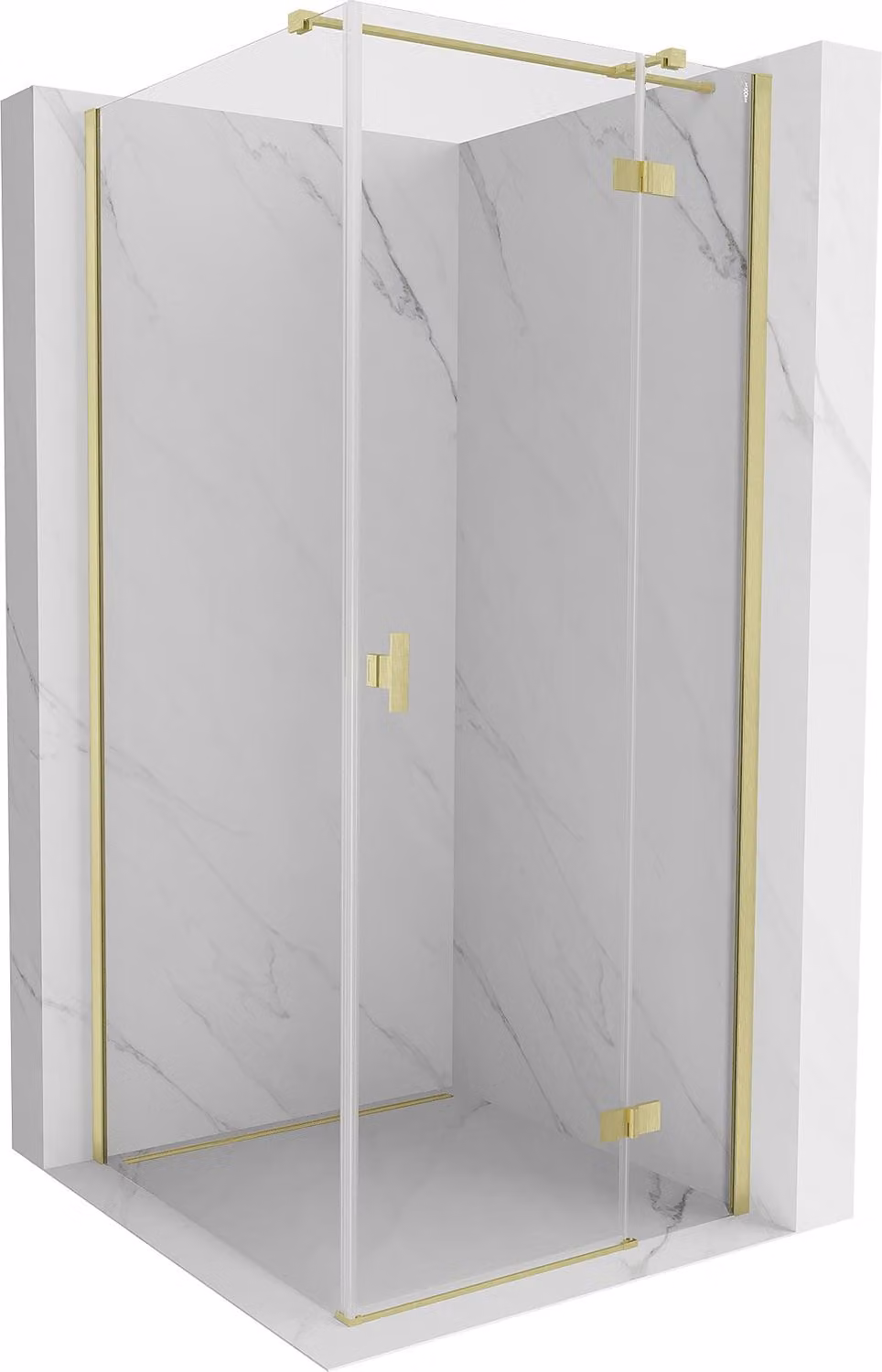 Mexen Mist-H T cabina doccia a battente destra 85 x 85 cm, trasparente, oro spazzolato - 8A5T-085-085-55-00-P