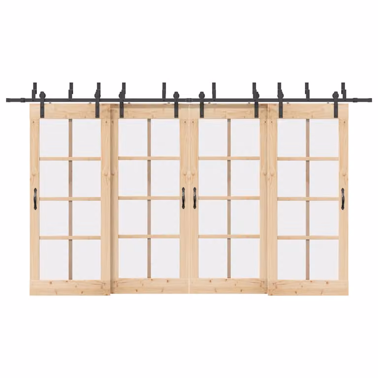 Kit di binari per porte scorrevoli vidaXL in acciaio inossidabile nero opaco, lunghezza 400 cm