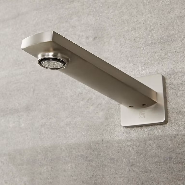 Erogatore a Parete per Lavabo o Vasca da Bagno - Nichel Spazzolato - Harting