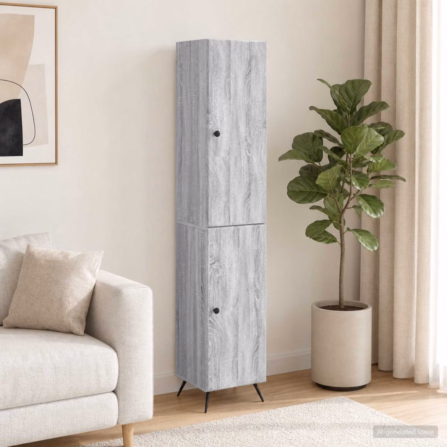 Set di 2 armadi a muro moderni vidaXL in legno ingegnerizzato grigio opaco
