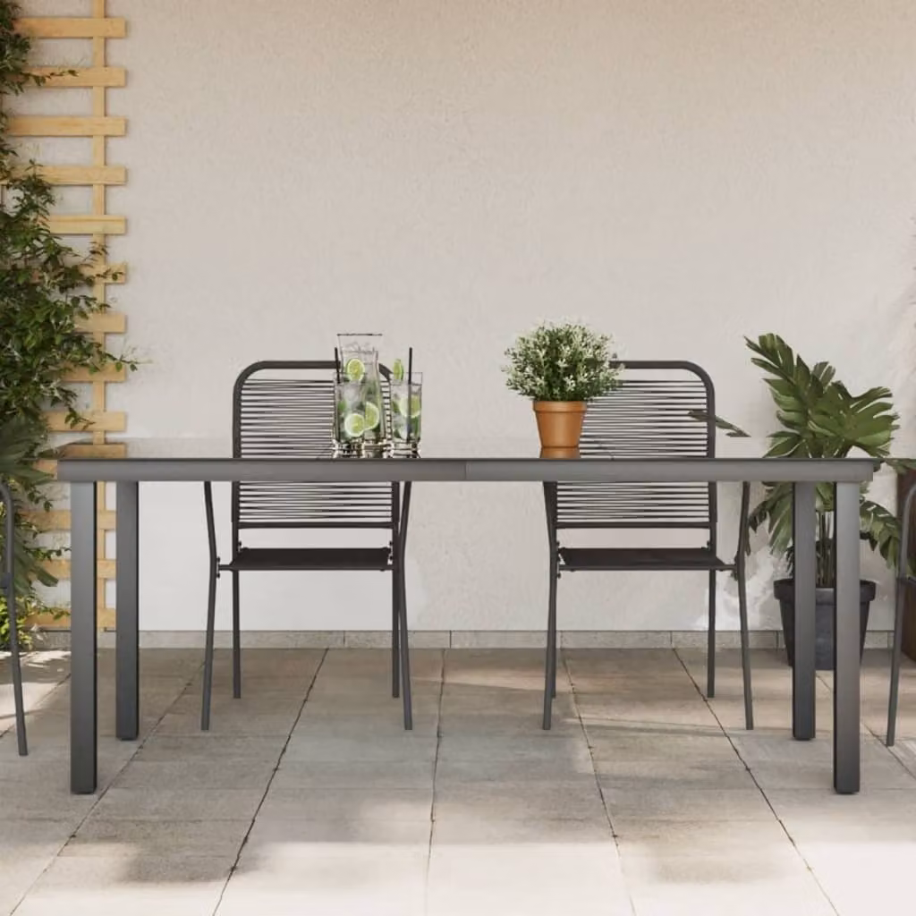 Maison Exclusive - Tavolo da giardino nero 190x90x74 cm in alluminio e vetro