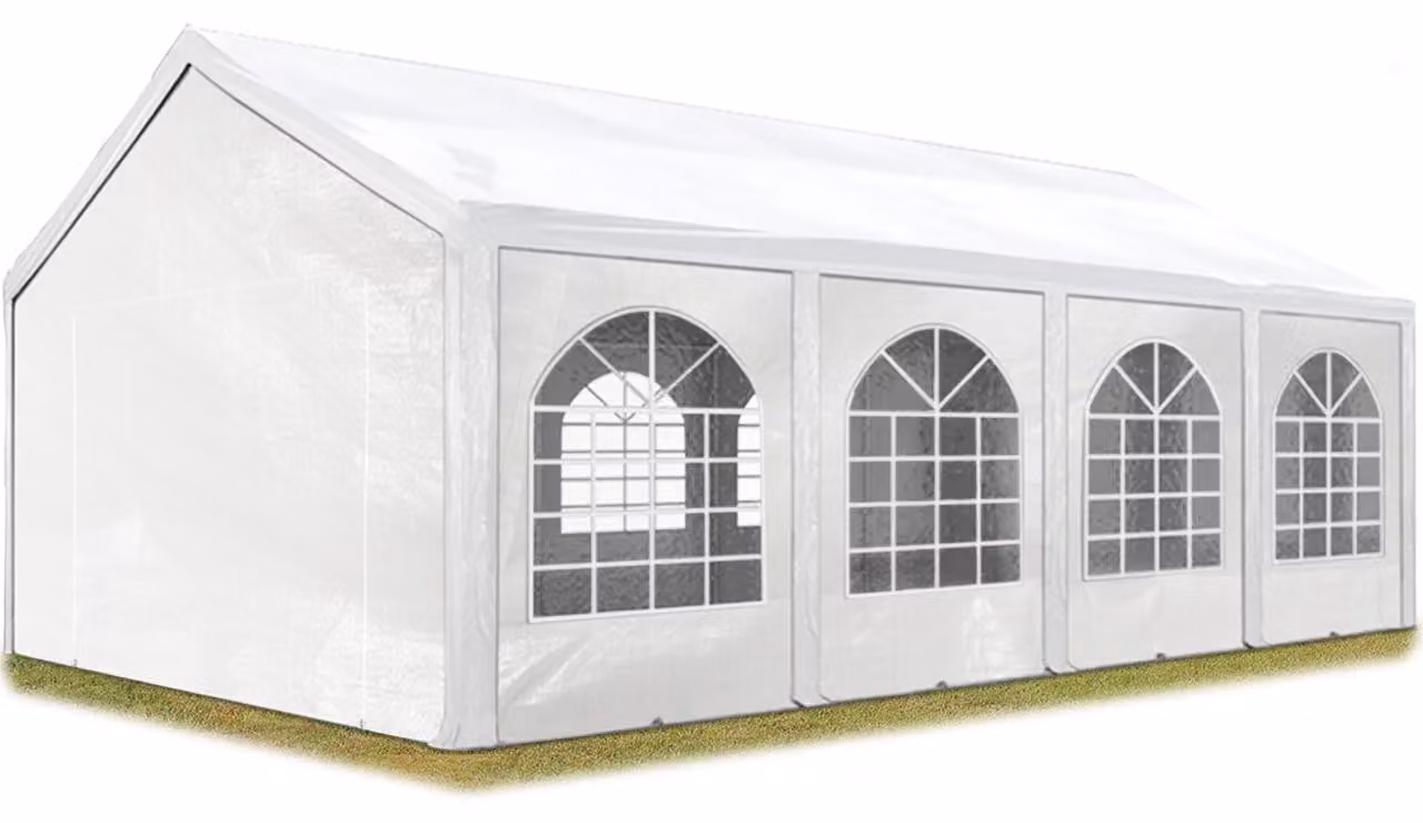 TOOLPORT Tendone per feste 3x9 m Gazebo party per sagre, mercati 450 N bianco impermeabile protezione UV