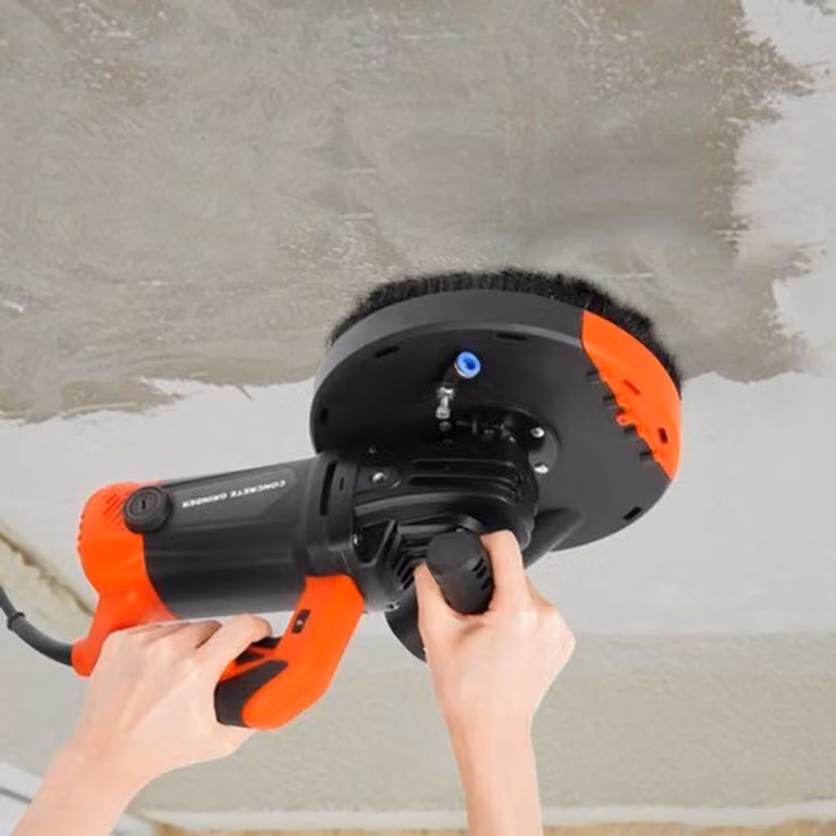 Smerigliatrice angolare per calcestruzzo - 5000W - 6 velocità, con sistema di aspirazione della polvere, ideale per cemento e calcestruzzo