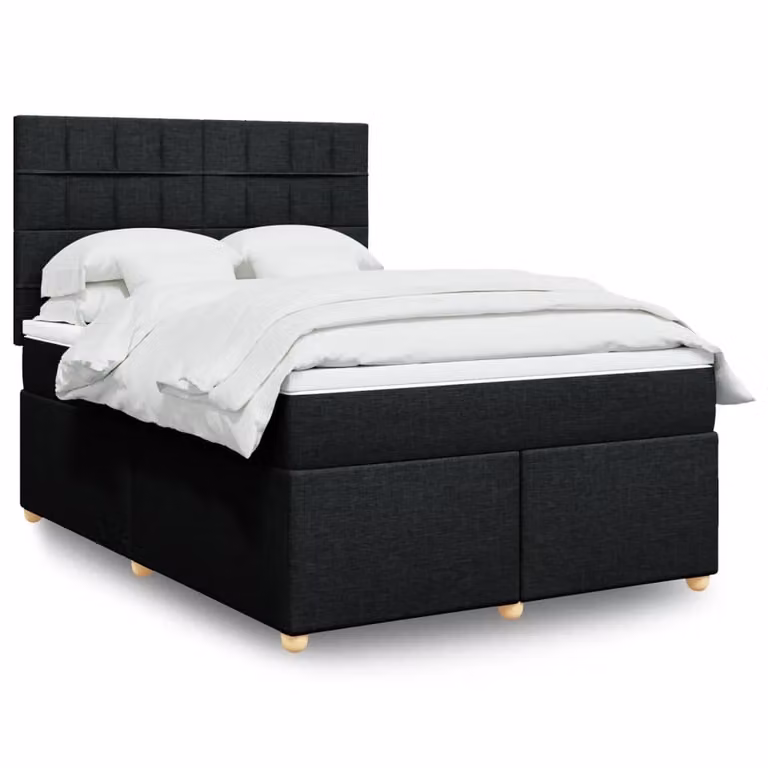 Maison Exclusive - Giroletto a Molle con Materasso Nero 140x200 cm in Tessuto