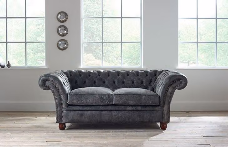Chesterfield Sofa Couch Polster Leder Couchen Polster Garnitur 2 Sitzer