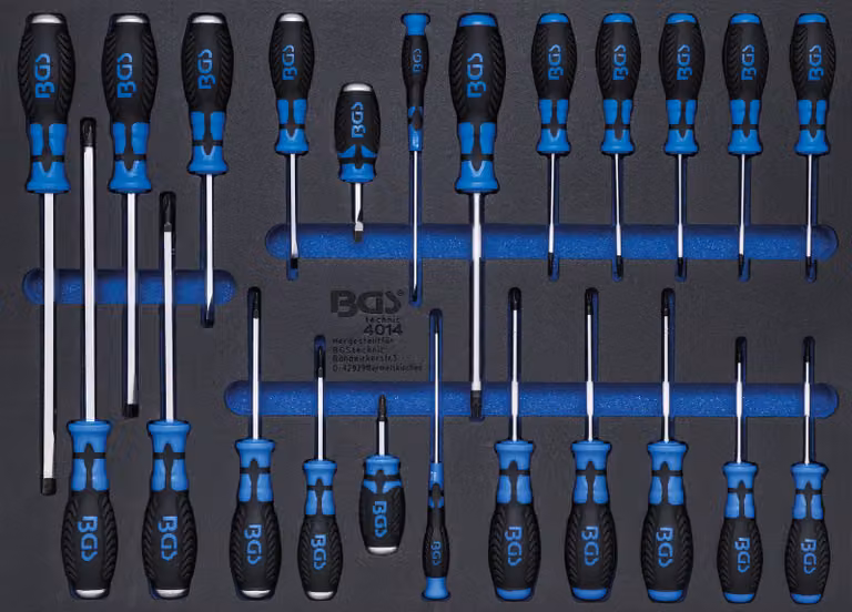 BGS 3/3 Inserti per carrello da officina: set di cacciaviti da 23 pezzi - 4014