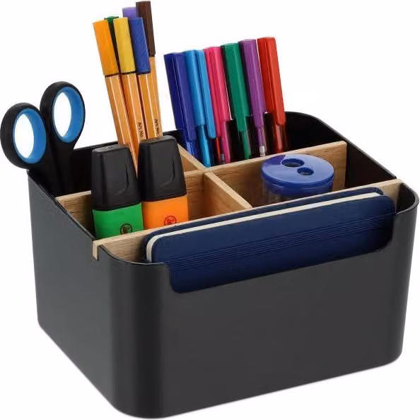Organizzazione scrivania con 5 scomparti