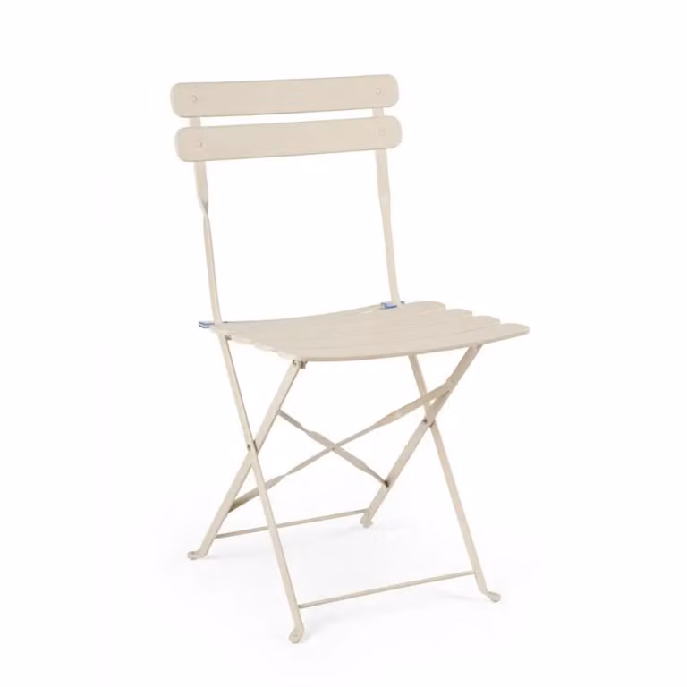 Set di sedie YASMIN in acciaio beige, pieghevole