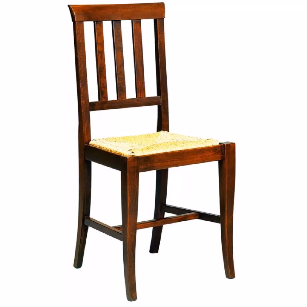 Set di 2 sedie in legno di faggio con seduta in paglia color marrone Mobili 2G – 2