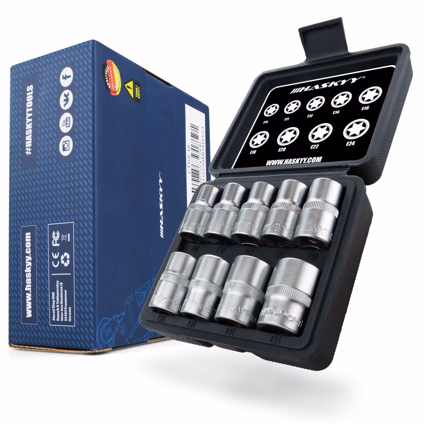 Set di chiavi a cacciavite Torx a Esagono - Profilo E da E10 a E24