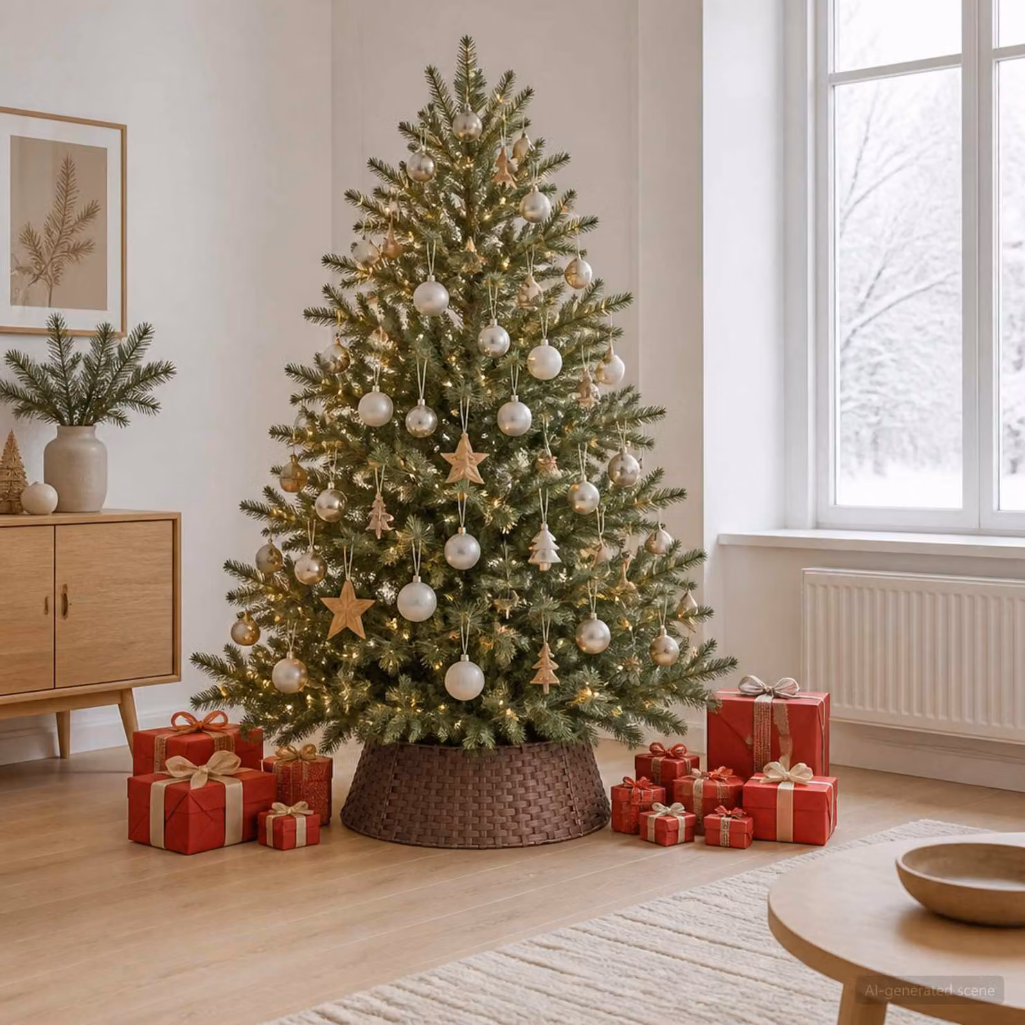 vidaXL Collare per Albero di Natale Rotondo Marrone Scuro Ø 75 x 25 cm