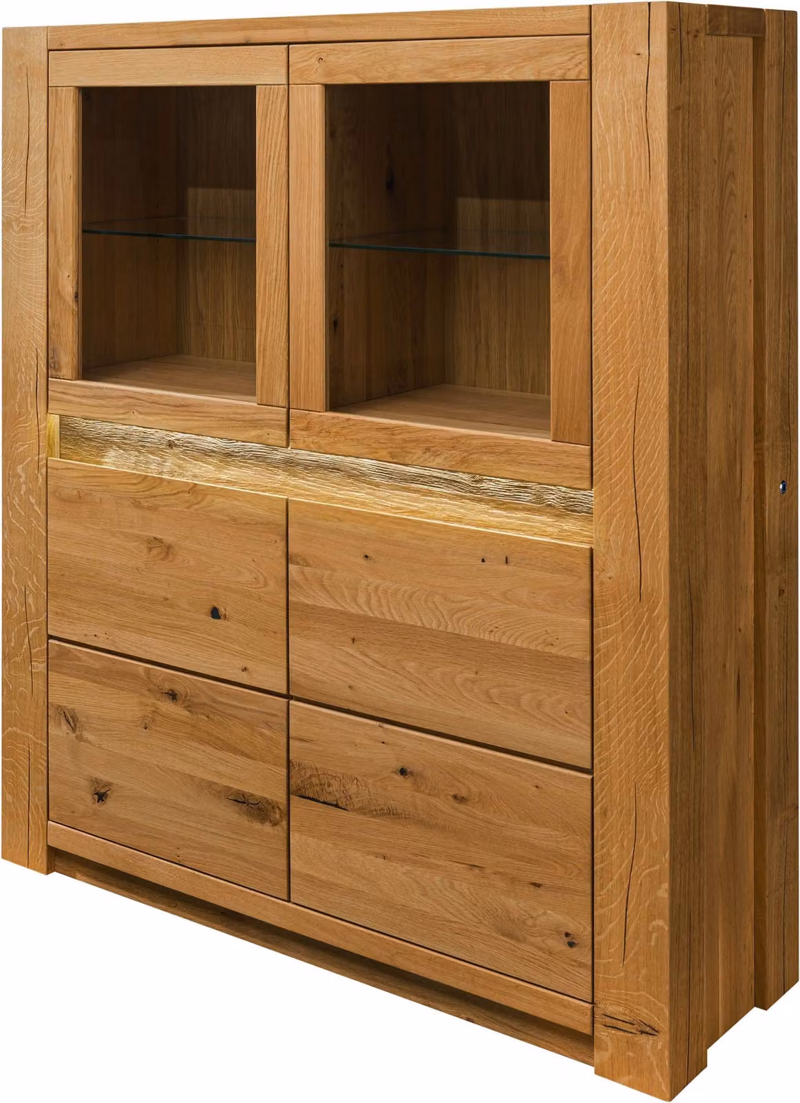 MASSIVMOEBEL24 | Credenza in legno di quercia selvatica 123x40x142 oliato marrone KENT #304