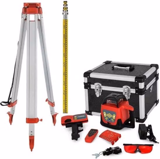 Misuratore Laser Rotante a 360 gradi Vevor con portata fino a 500m in alluminio rosso