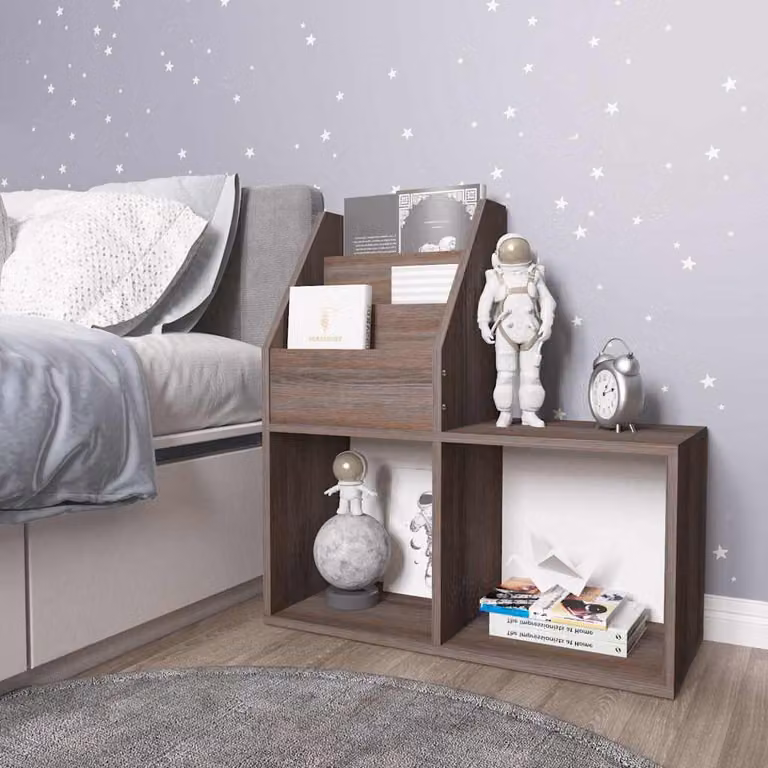 Portariviste per bambini vidaXL in legno multistrato, Grigio Rovere Sonoma, L: 71 cm, P: 30 cm, H: 78,5 cm